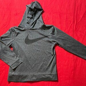Nike Dri Fit Hoodie Boys Size 6 (5-6 Years) Gray Long Sleeve